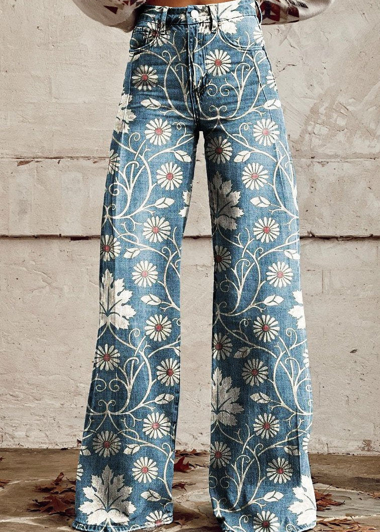Bleu à fleurs / 3XL